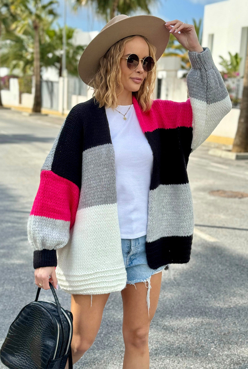 Chloe - Black/Fuchsia